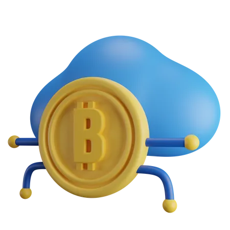 Cloud Bitcoin  3D Icon