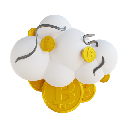 Cloud Bitcoin  3D Illustration