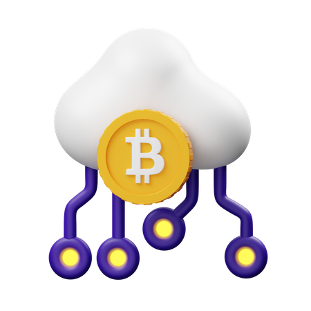 Cloud Bitcoin 3D Illustration