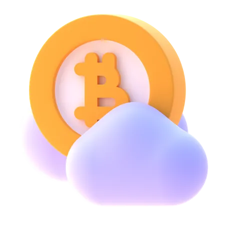 Cloud Bitcoin  3D Icon
