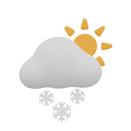 Cloud Blizzard Day Sun Weather  3D Icon