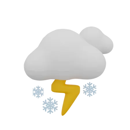 Cloud Blizzard Storm Thunder Cloudy Weather  3D Icon