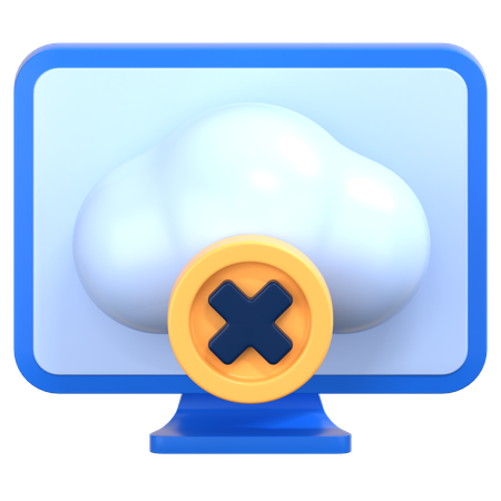 Cloud block  3D Icon
