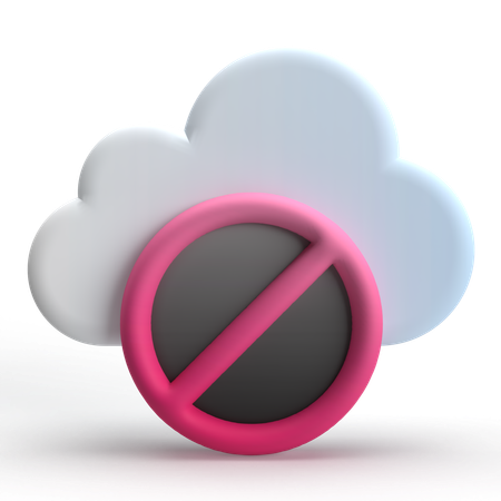 Cloud Block  3D Icon