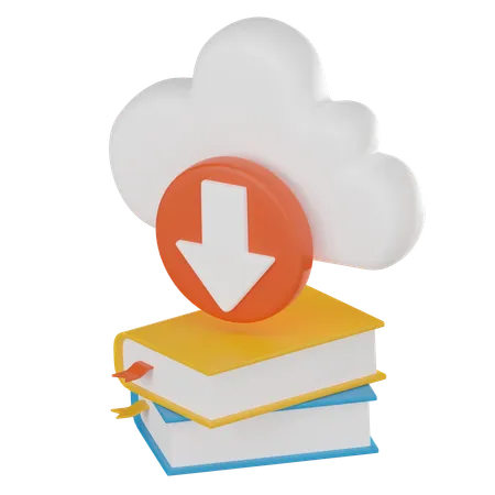 3 D Icon Portraying Data Download In Cloud Book Ideal For Illustrating Technology Data Transfer And Online Storage Concepts 3 D Render Illustration 3D Icon