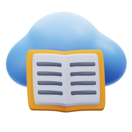 Cloud book  3D Icon