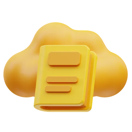 Cloud Book  3D Icon