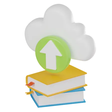 3 D Icon Portraying Data Upload In Cloud Book Ideal For Illustrating Technology Data Transfer And Online Storage Concepts 3 D Render Illustration 3D Icon