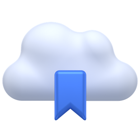 Cloud Bookmark  3D Icon