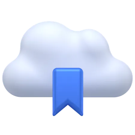 Cloud Bookmark  3D Icon