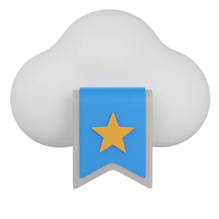 Cloud Bookmark  3D Icon