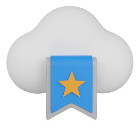 Cloud Bookmark  3D Icon