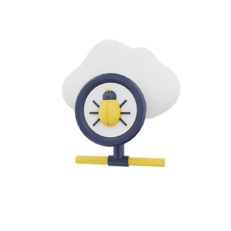 Cloud Bug  3D Icon