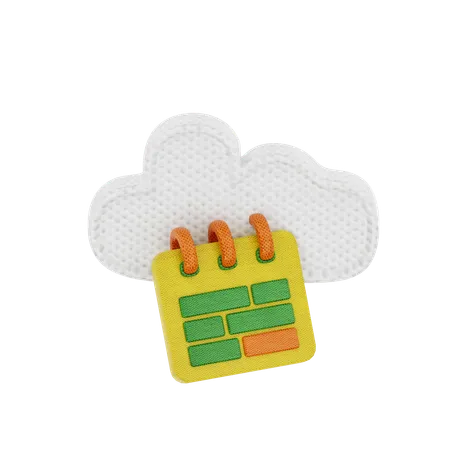 Cloud Calendar  3D Icon