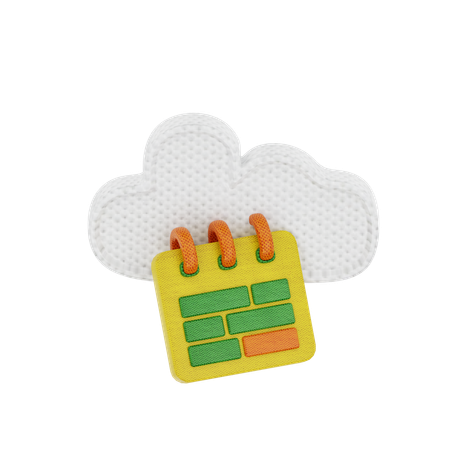 Cloud Calendar  3D Icon