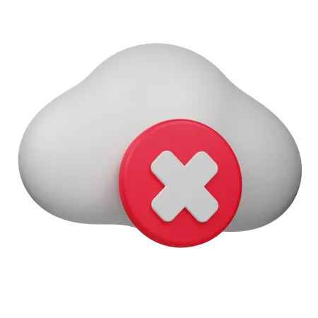 Cloud Cancel  3D Icon