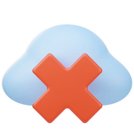 Cloud Cancel  3D Icon