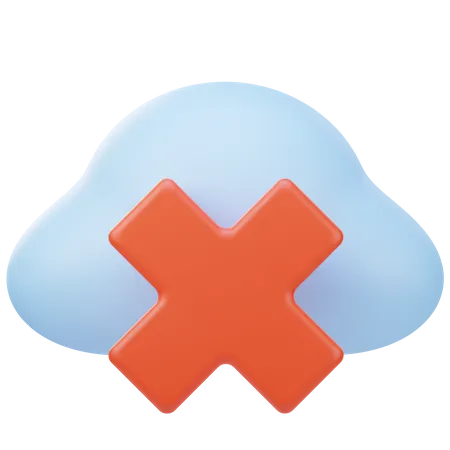 Cloud Cancel  3D Icon