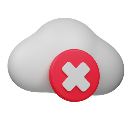 Cloud Cancel  3D Icon