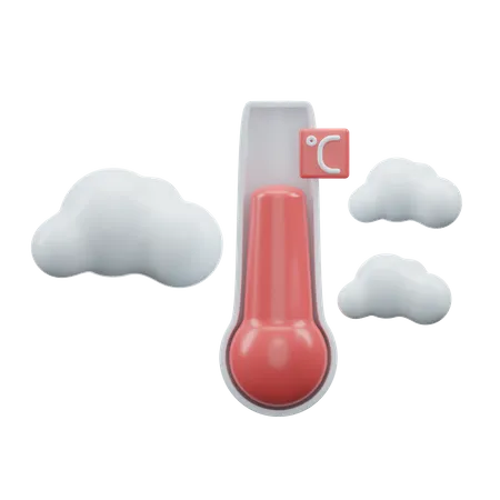 Cloud Celsius Temperature  3D Icon