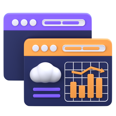 Cloud Chart  3D Icon