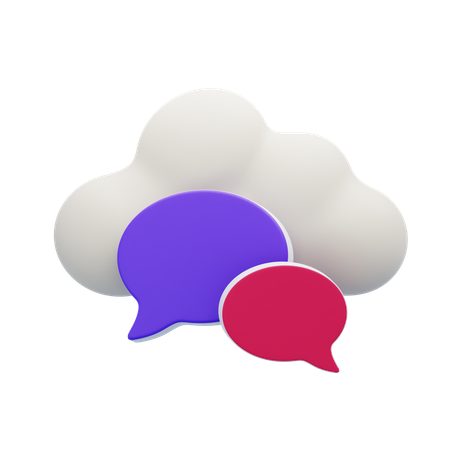 Cloud Chat Bubble  3D Icon