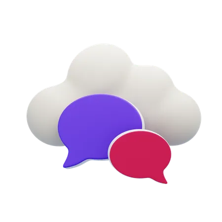 Cloud Chat Bubble  3D Icon