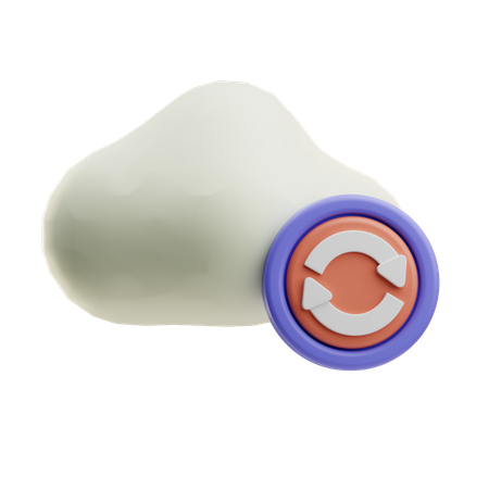 Cloud Circular Sync  3D Icon