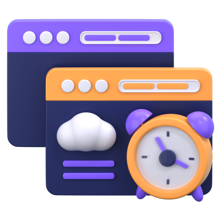 Cloud Clock  3D Icon