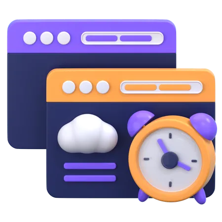 Cloud Clock  3D Icon