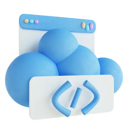 Cloud Code  3D Illustration