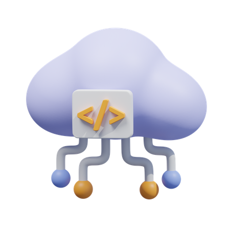 Cloud coding  3D Icon