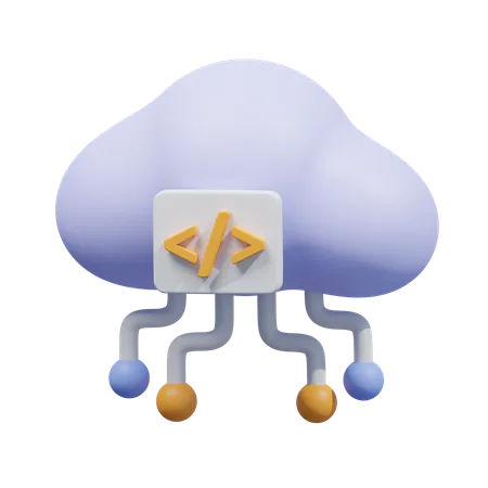 Cloud coding  3D Icon