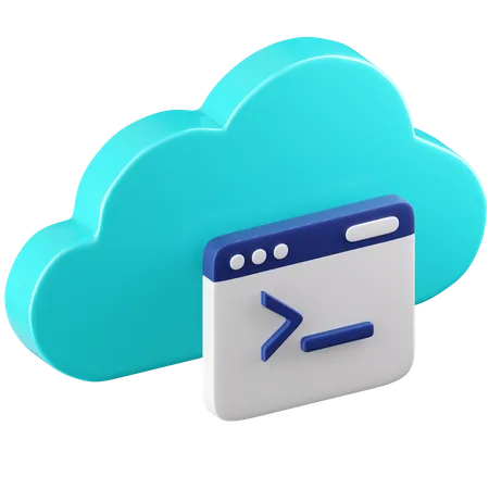 Cloud Coding  3D Icon