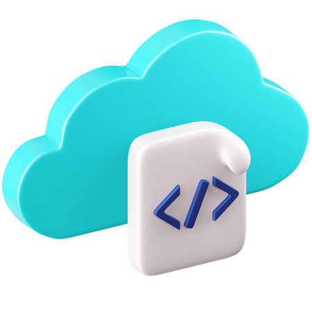 Cloud Coding  3D Icon