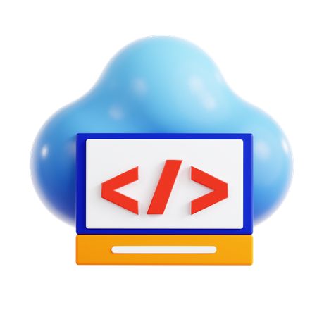 Cloud Coding  3D Icon