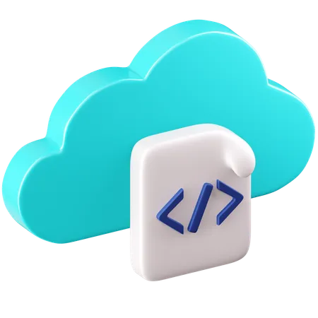 Cloud Coding  3D Icon