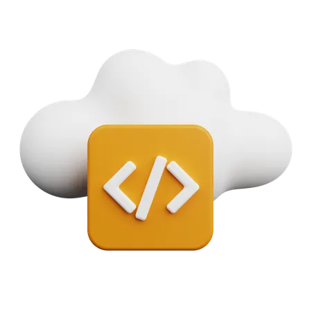 Cloud Coding  3D Icon