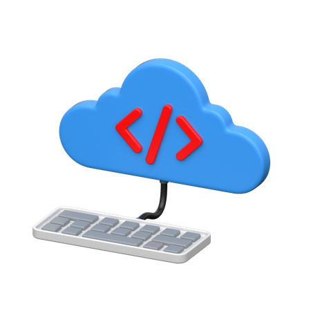 Cloud Coding  3D Icon