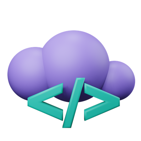 Cloud Coding  3D Icon