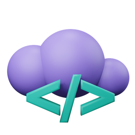 Cloud Coding  3D Illustration