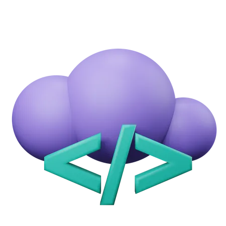 Cloud Coding  3D Illustration