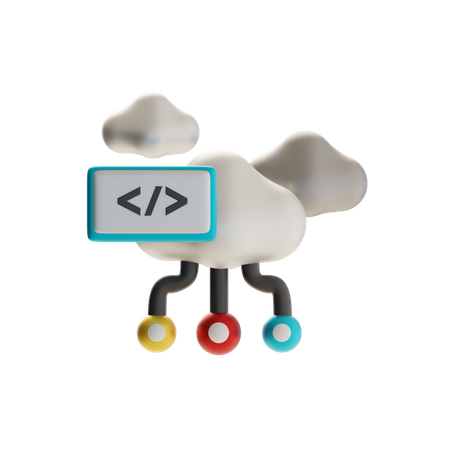 Cloud-Coding-Verbindung  3D Icon