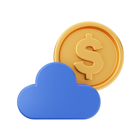 Pièce de monnaie nuage  3D Icon