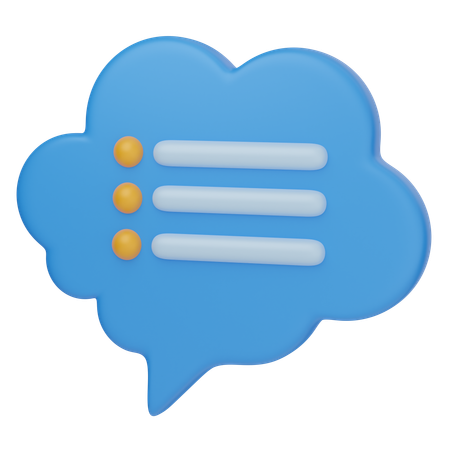 Cloud Comment Note  3D Icon