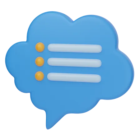 Cloud Comment Note  3D Icon