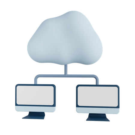 Cloud Computer Network  3D Illustration