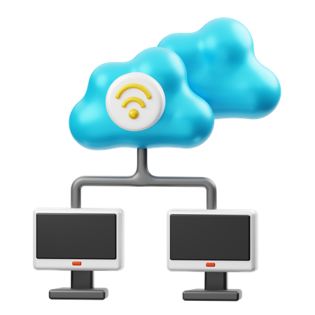 Cloud Computer Network  3D Illustration