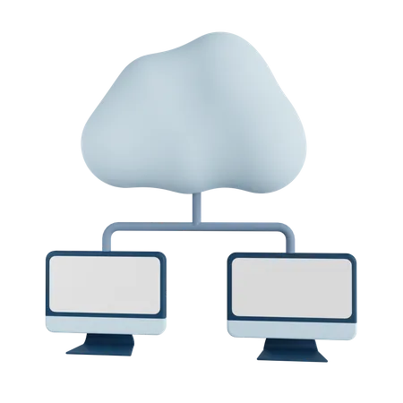 Cloud Computer Network  3D Illustration