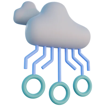 3 D Icons Of Cloud Computing With Transparant Background And Big Size File 3D Icon